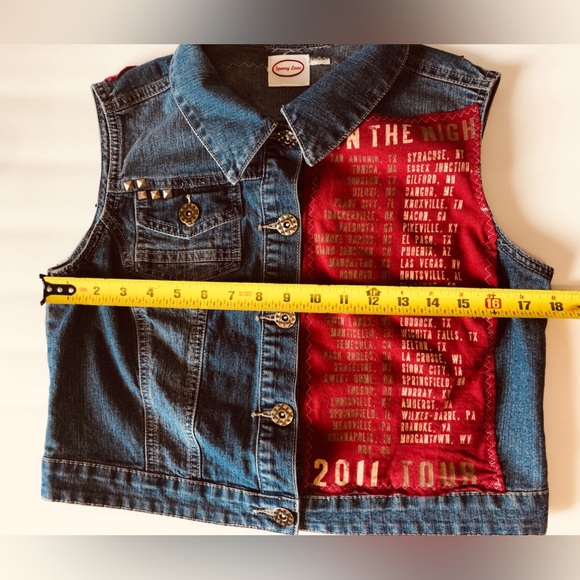 Spenny Lane Custom Denim Jean Jacket Vest Lady Antebellum Sz Small - Picture 5 of 11